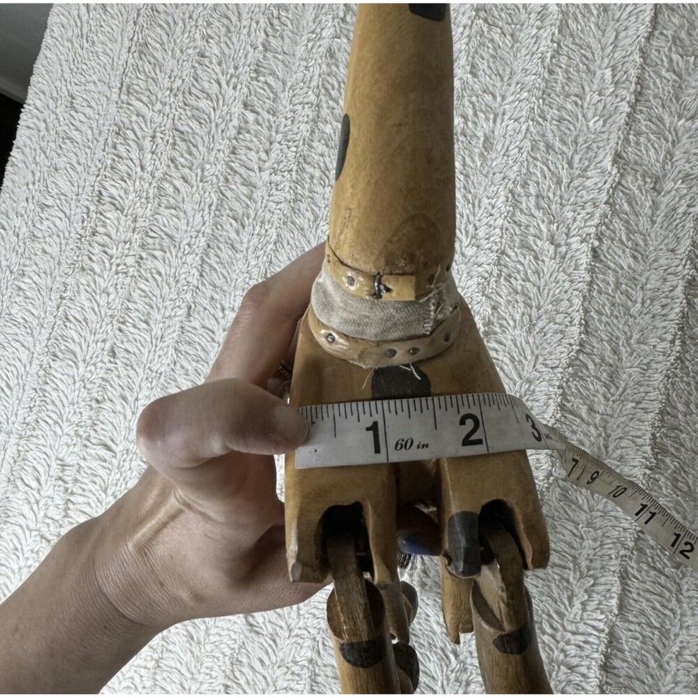 Vintage Wooden Folk Art‎ Giraffe Swinging Shelf Sitter Legs Moving Neck Figure - Picture 16 of 16